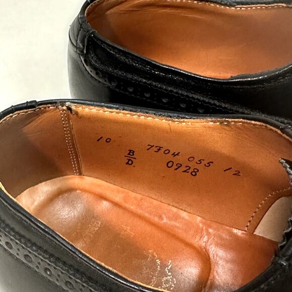 EUC Alden x Brooks Brothers 0928 Black Calfskin Wing Tip Bal Made in USA 10 main image 5